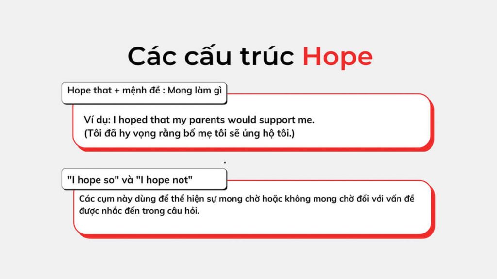 Cấu trúc của hope trong tiếng Anh