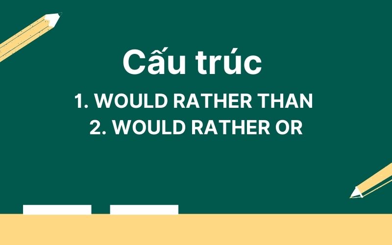 Cấu trúc would rather than và would rather or