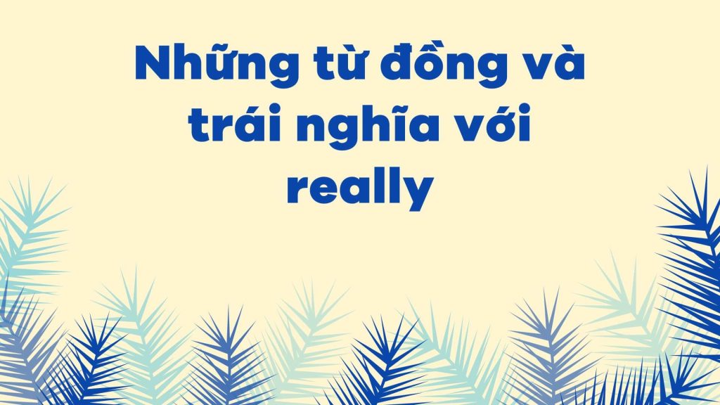 Những từ đồng và trái nghĩa với really
