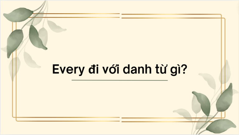 Every đi với danh từ