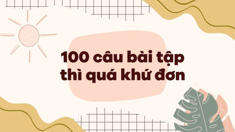 100 câu bài tập thì quá khứ đơn