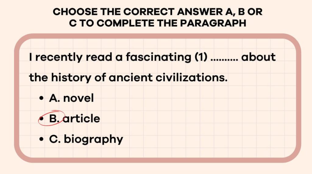 Choose the correct answer A, B or C