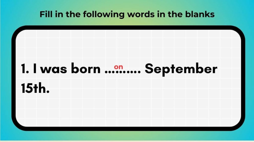 Fill in the following words in the blanks