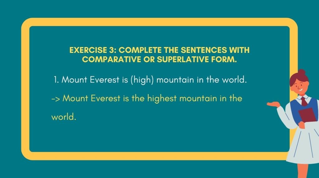 Complete the sentences with comparative or superlative form