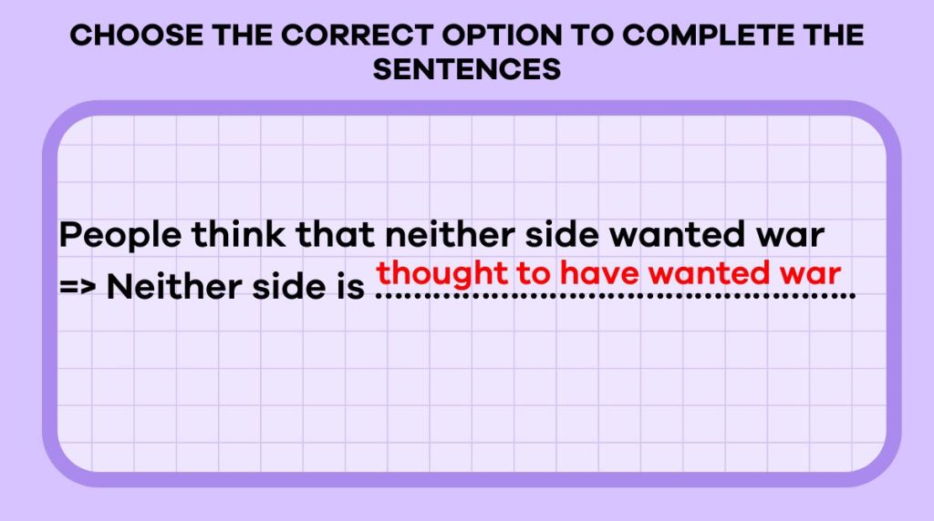 Choose the correct option to complete the sentences