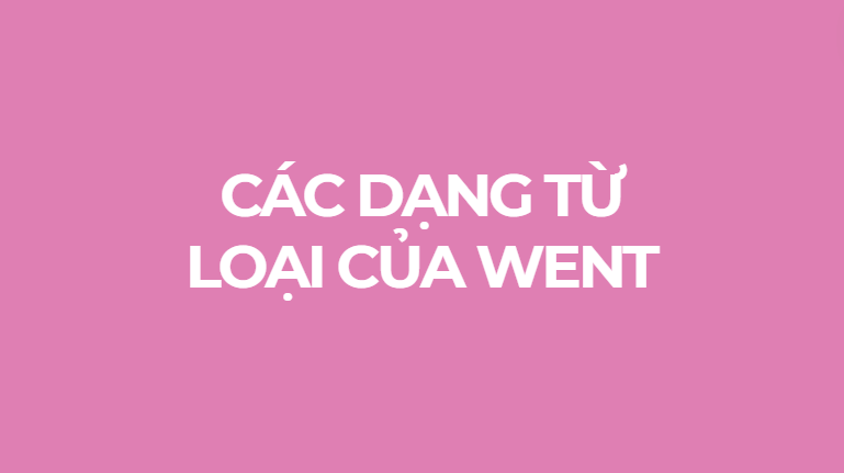 Các dạng từ loại của went